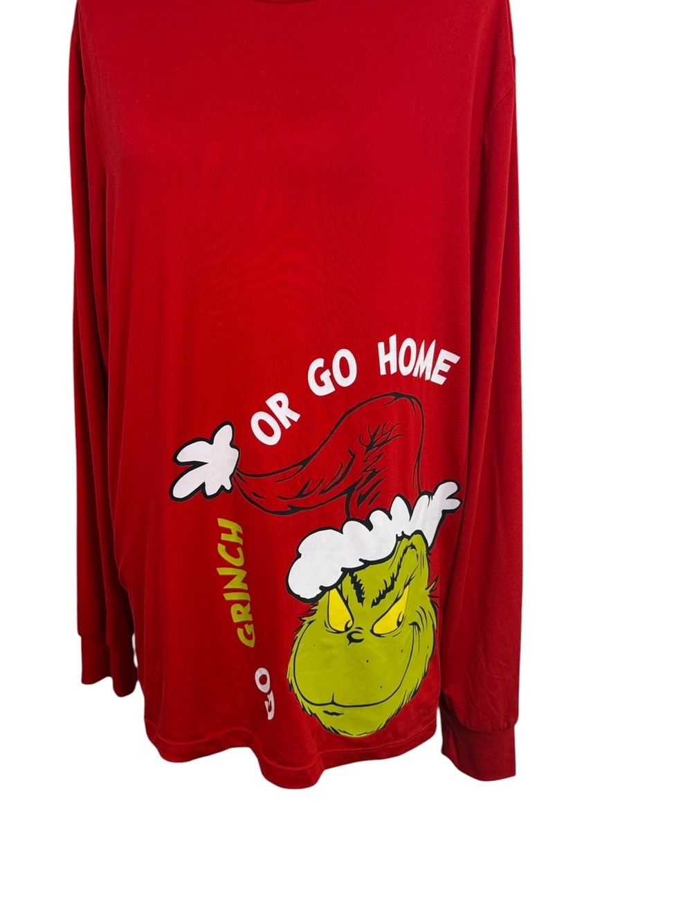 The Grinch Dr. Seuss Red Christmas Graphic Long Sleeve Shirt Size M - Picture 3 of 12